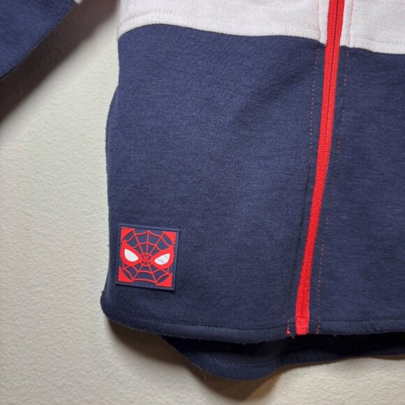 Spiderman Hoodie Marvel Comics Blue/Red Long Sleeve Sweater Size 4T Kids Youth - Picture 8 of 9